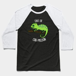 One In Cha-Million Cute Chameleon Pun Baseball T-Shirt